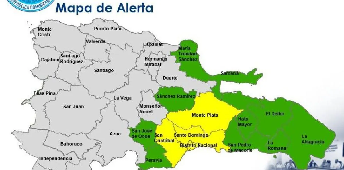 Remanentes de Dolly elevan alertas: COE coloca al Gran Santo Domingo y 3 provincias en amarillo y a 10 en verde