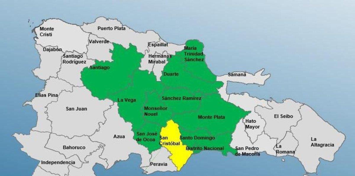 COE mantiene 10 provincias y el Distrito Nacional bajo alerta